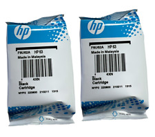 2 Pack Original HP 63 Black Genuine Ink Cartridge (F6U62AN) picture