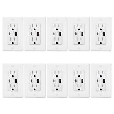15 Amp Quick Charge USB Outlet Receptacle with 4.8A Type A & Type C Ports UL ×10 picture