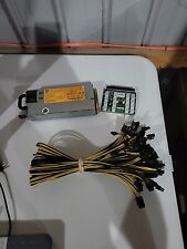 HP 750W Server PSU Power Supply + x11 Breakout Board + 16 6+2 Cables picture