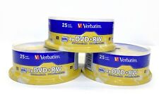 3 – 25 Pack Verbatim DVD+RW 4.7GB 4X with Branded Surface picture