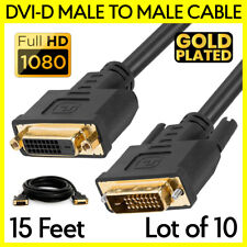 10x 15 FT DVI Extension Cable DVI-D Male to Female Cord Extender Monitor Display picture