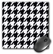 3dRose Black and White Houndstooth - Large MousePad picture