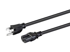 Heavy Duty Power Cord - 8 Feet - Black | NEMA 5-15P to IEC 60320 C15, 14AWG, 15A picture