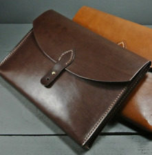 file Folder pocket cow Leather Messenger bag Briefcase ipad Pouch brown H522 picture