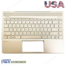 New For HP Envy 13-AH Upper Case Palmrest Backlit Keyboard Gold L19541-001 picture