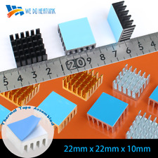 10/15/20pcs 22x22x10mm Aluminium Heatsink Thermal Tape Assembled for CPU,IC,LED picture