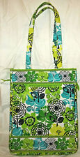 Vera Bradley Large Laptop Travel Tote Yellow Aqua Floral Lime's Up Retired S picture