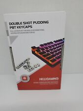 HK Gaming Double Shot Pudding PBT Keycaps Clear Caps with White Tops picture