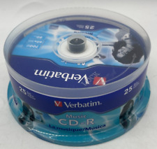 25 VERBATIM Music CD-R 40X  Branded Logo 700MB Audio Media Disc Spindle 96155 picture