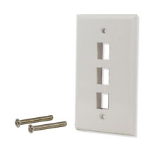 Logico 3 port Hole Keystone Jack Wall Plate Smooth Surface White Wholesale picture