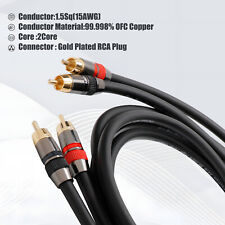 Preffair 15AWG HIFI Copper Audio Cable W/ RCA Plug Signal Line Interconnect Cord picture