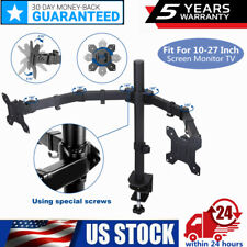DUAL TV LCD MONITOR ARM DESK MOUNT STAND ADJUSTABLE FITS UP TO 27