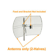 2-Halves Parabolic Grid Antenna Replacement 2.4GHz/5GHz 24dBi WiFi Antenna picture