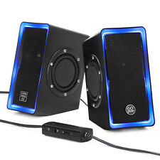 GOgroove SonaVERSE O2i Speakers for PC with AUX Input (Black with LEDs) picture