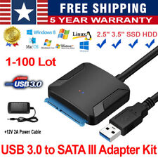 Lot of 1-100 USB 3.0 to SATAIII Adapter Cable for 2.5'' 3.5'' Hard Drive SSD HDD picture