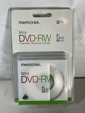 Memorex Mini DVD-RW 3 Pack 2X 1.4GB 30 min Single Sided Rewritable: New/Sealed picture