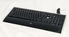 Logitech - K740 Illuminated Full-size Wired Keyboard - Black (MISSING (1) KEY) picture
