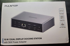 USB C DisplayLink Docking Station, PULWTOP Dual Monitor 10-in-1 Displaylink dock picture