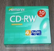 Memorex CD-RW 10 Pack 4 X 80 Min 700 MB Rewritable Compact Disc With Jewel Cases picture