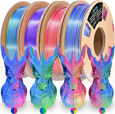 Tri-Color and Dual-Color Silk PLA Filament Bundle, 1.75mm, 200g x 4 picture
