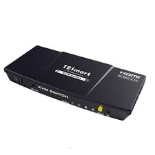 Tesmart 2 Port KVM Switch HDMI Dual Monitor 4K60Hz with USB Hub Extended Display picture