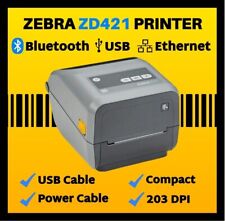 Zebra ZD421 Label Printer w/ Power Cable, 203 dpi, USB, Bluetooth, & Ethernet🔥 picture