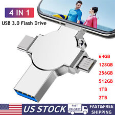 1TB 2TB USB Flash Drive Memory Photo Sticks Type C For iPhone 128/256/512GB 4in1 picture