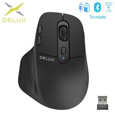 Delux M912 OLED Programmable Rechargeable Bluetooth 3.0 5.0 Wired Wireless Mouse picture
