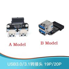 Motherboard USB3.0 20/19Pin to Dual 2 USB3.0 Type A Female Adapter Connector picture