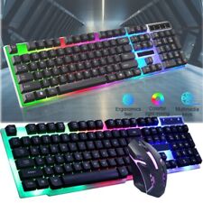 Gaming Keyboard and Mouse Mechanical Feel RGB Led Light Backlit for Desktop PC picture