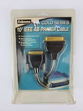 Fellowes 10' IEEE AB Printer Cable Gold Series New Sealed Package picture