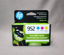 Genuine HP 952 Tri-Color Cyan Magenta Yellow Ink Cartridge 3 Pack - Exp. 09/2024 picture