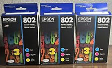 Epson 802 Ink Cartridges C-Y-M Combo Pack Brand New Sealed Exp 05/2026 picture