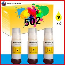 3PK T502 502 Yellow Refill Ink Bottle Used For ET-2760 ET-3710 ST-4000 Printer picture