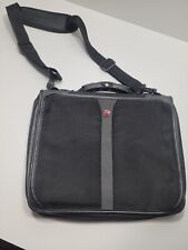 WENGER SWISS ARMY NYLON BLACK LEATHER TRIM LAPTOP BRIEFCASE picture