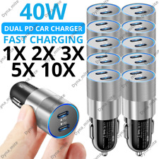 40W Car Charger Dual PD Fast Adapter Head Lot For iPhone 14 13 12 11 Pro Max 8 7 picture