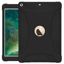 Shockproof Rugged Silicone Skin Fit Jelly Case Cover For Apple iPad 9.7 - Black picture