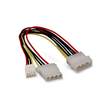 6in Power Cable Y 5.25 to Molex 3.5 5.25 - Black picture