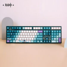 Official Genshin Impact Xiao PBT ABS LED Wired Mechanical Keyboard 108 Keys Gift picture