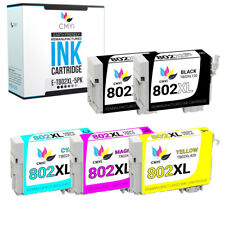 5PK T802XL Black Color Ink Cartridges for Epson 802XL 802 XL Fits Workforce Pro picture