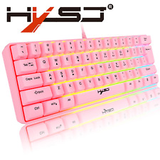 60% Wired Gaming Keyboard 61 Keys Portable Ergonomic RGB Backlit  For PC Laptop picture