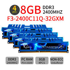 G.Skill Ripjaws X 32GB 4x8GB DDR3 OC 2400MHz PC3-19200U Desktop Gaming Memory AB picture