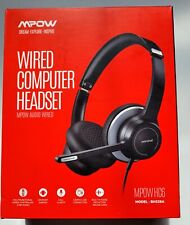 MPOW Wired Computer Audio Headset HC6 Model BH328A w/ Mic Black - New Open Box picture