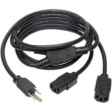 Tripp Lite P006-006-2 6FT Y-Splitter Standard Computer Power Cord Cable BLACK picture