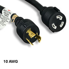 Kentek 15' ft 10 AWG Power Cord NEMA L5-30P to NEMA L5-30R 30A/125V SJT Black picture