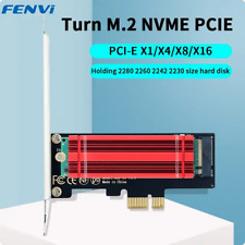 FENVI M.2 NVMe to PCIe X1 Adapter 2230 2242 2260 2280 Red Heatsink NIB picture