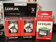 Lexmark 16 2-Black & 1 Lexmark 26 Color Print Brand New Sealed picture