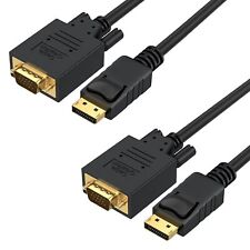 CableCreation DP to VGA Cable 6 FT, [2-Pack] DisplayPort to VGA Cable Gold Pla picture