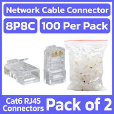 200 Pack RJ45 Modular Plugs 8P8C Cat6 Cat 6 LAN Ethernet Cable Connector Plug picture
