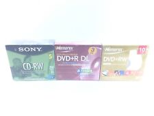 Lot of 3 - Sony CD-RW 5-Pack - Memorex DVD+R DL 3 Pack & DVD+RW 10 Pack - Sealed picture